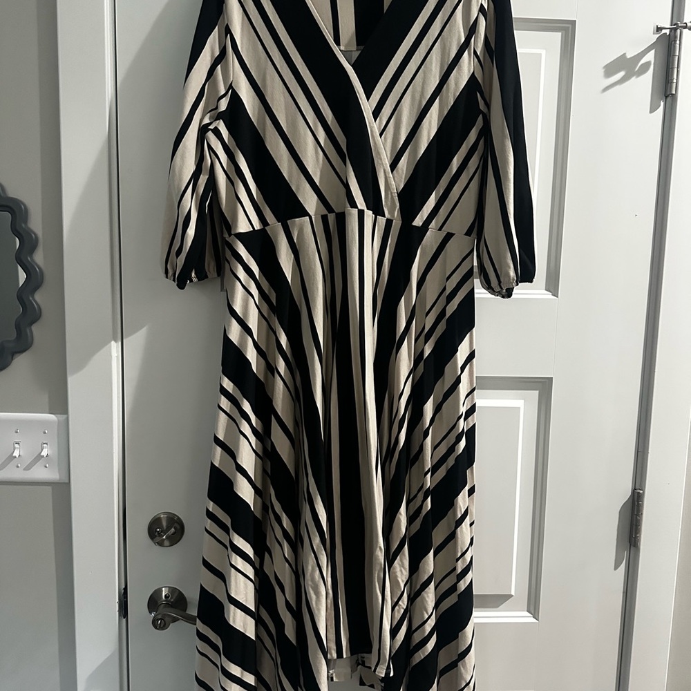 Striped Black and Cream Dress